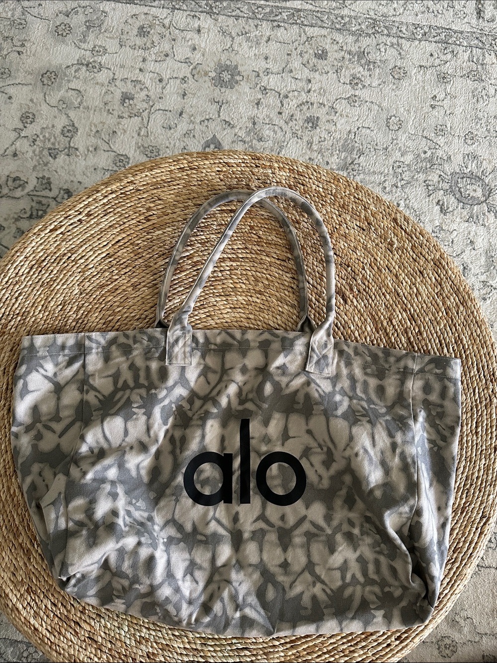 ALO Yoga Grey Tie-Dye Tote Bag